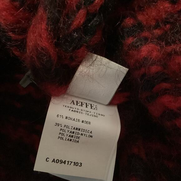 Philosophy Di Lorenzo Serafini Red Black Striped Ruffle Mohair Sweater S US 4 - Picture 11 of 12